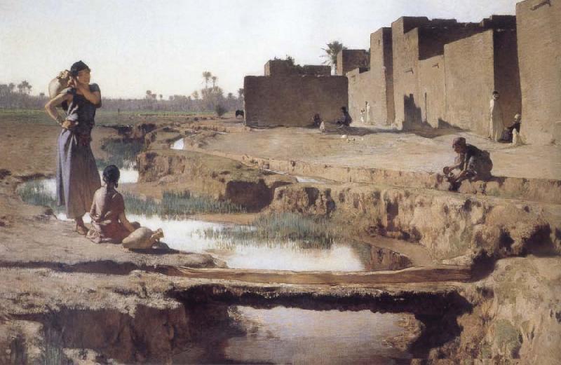 Gustave Guillaumet La Seguia,Near Biskra oil painting picture
